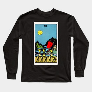 Card #43 - Eight Of Cups - Rider Waite Smith Tarot Long Sleeve T-Shirt